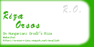 riza orsos business card
